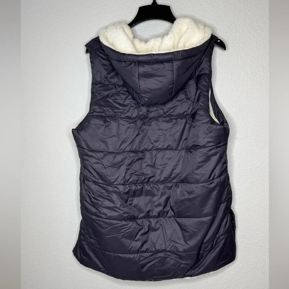 FDJ‎ vest 1514175, reversible faux sherpa outerwear vest women size large black - Picture 8 of 13